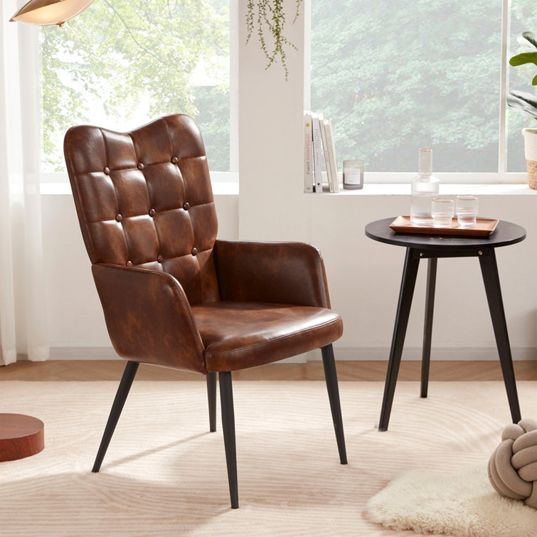 Leather armchair dining online chair